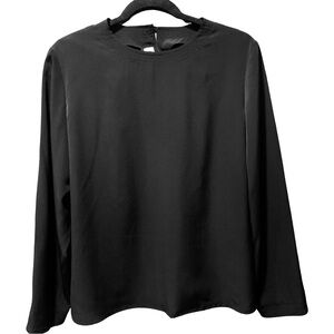 Vtg Burberry London Womens Silk Blend Blouse Sz 44 Black Burberry Gold Buttons